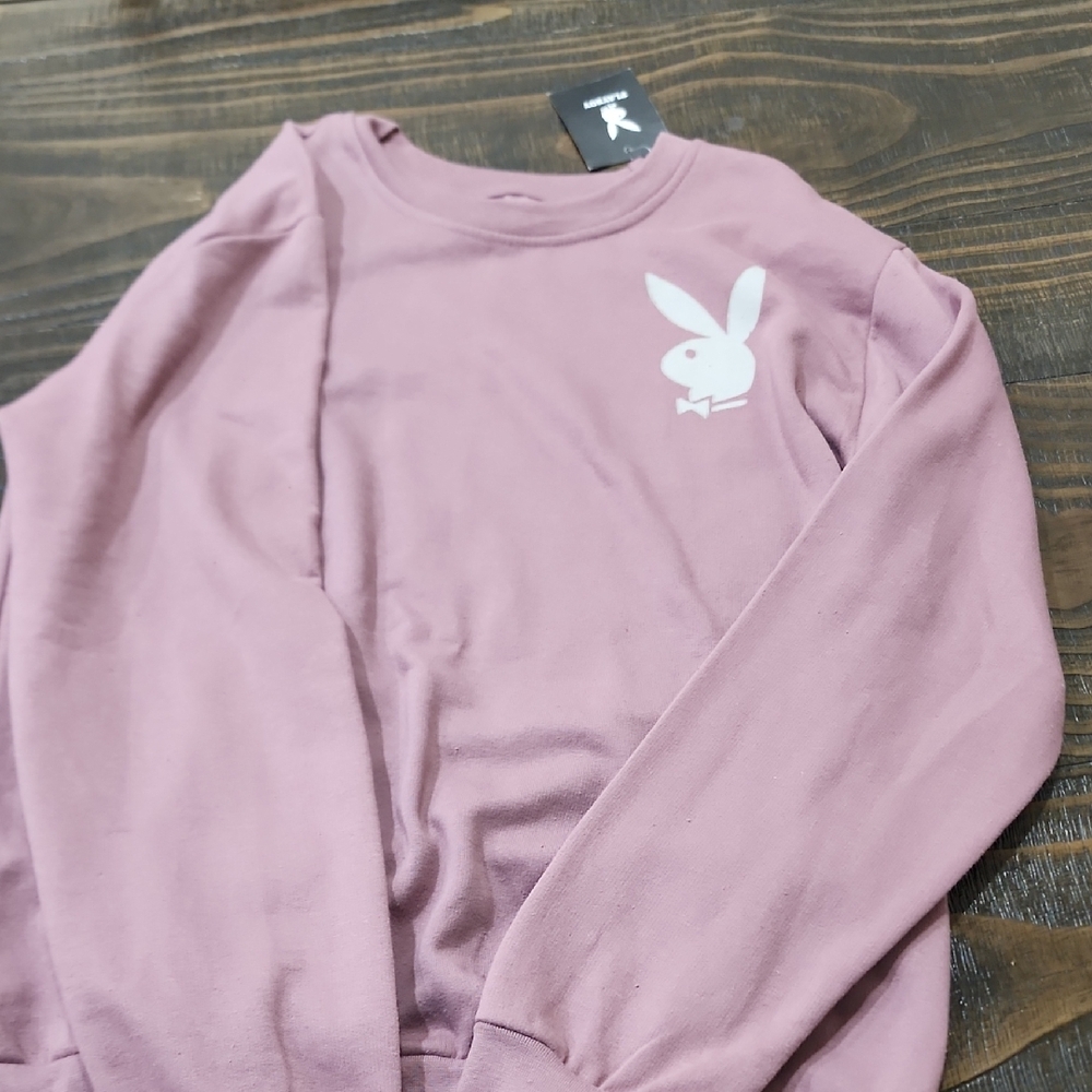 PLAYBOY Mauve Sweatshirt with White Logo